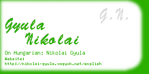 gyula nikolai business card